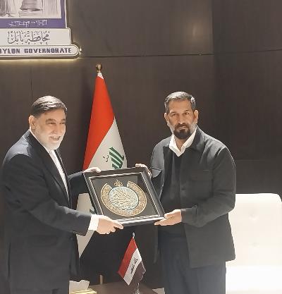 ملاقات کفیل سرکنسولگری جمهوری اسلامی ایران در کربلای معلی با استاندار جدید بابل عراق